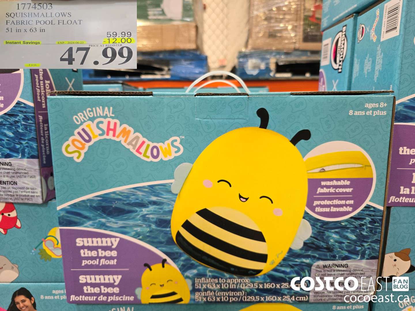 1774503 SQUISHMALLOWS FABRIC POOL FLOAT ($12.00 INSTANT SAVINGS EXPIRES ON 2024-06-23) $47.99