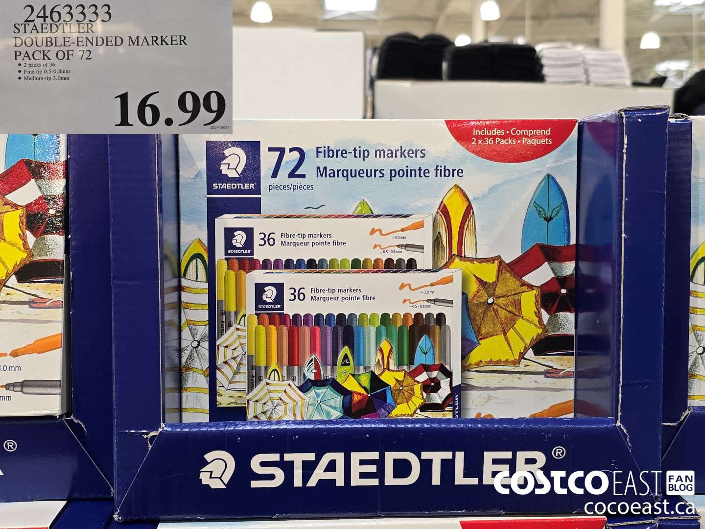 2463333 STAEDTLER DOUBLE-ENDED MARKER PACK OF 72 $16.99