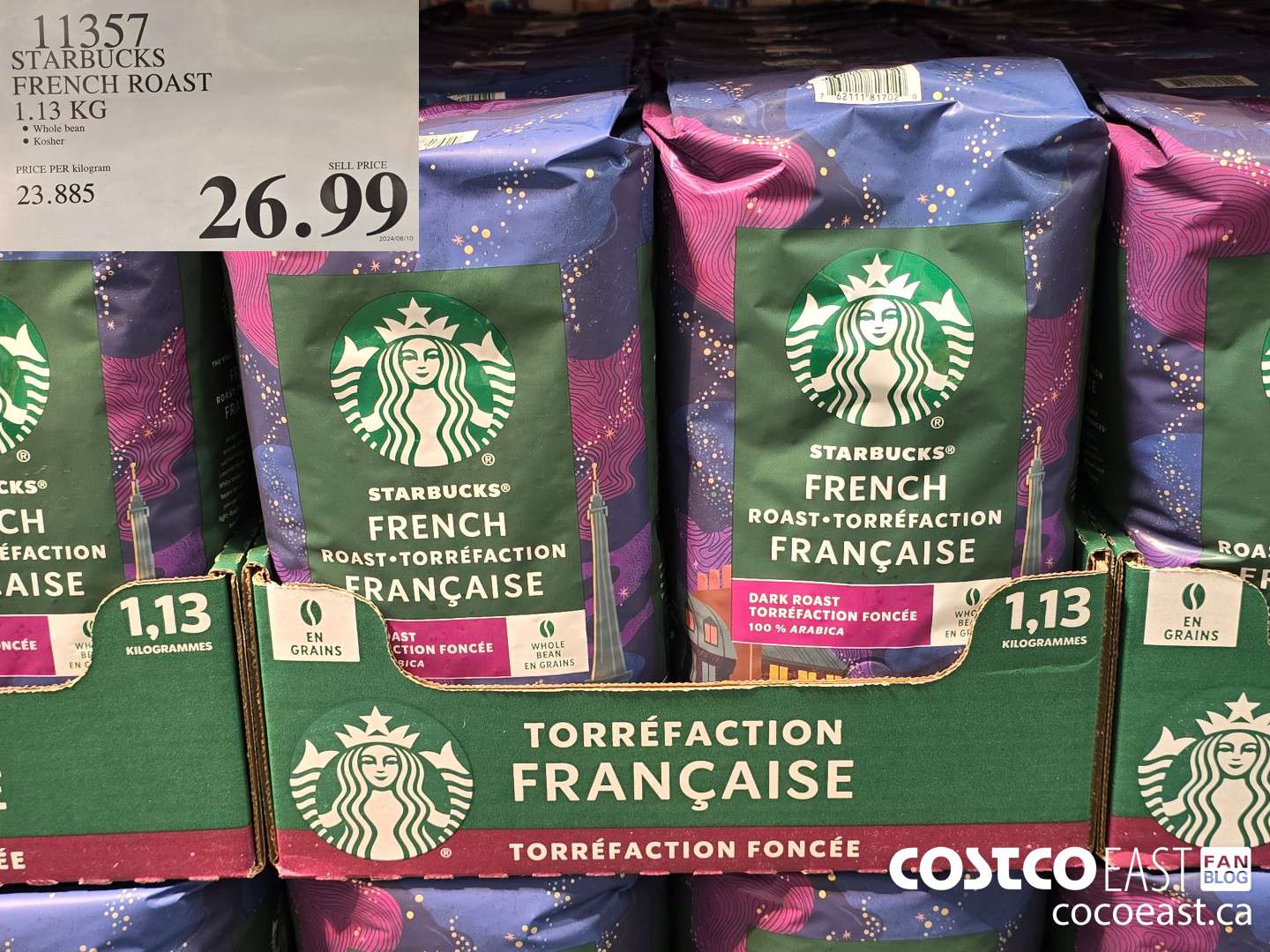 11357 STARBUCKS FRENCH ROAST 1.13 KG $26.99