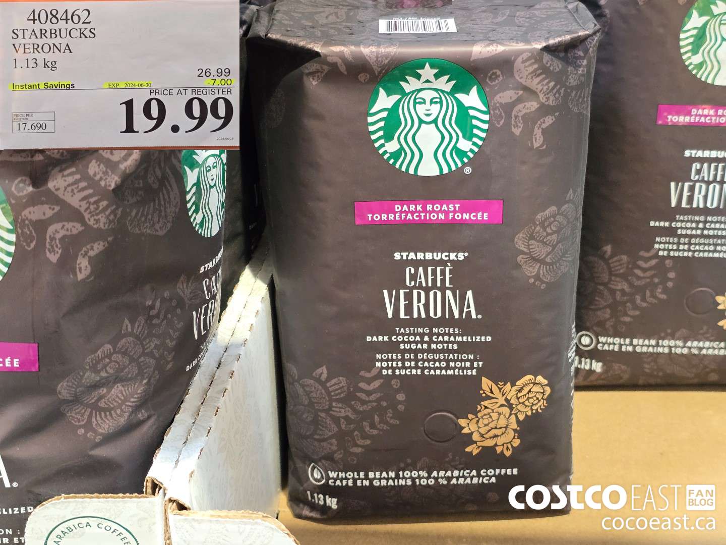 408462 STARBUCKS VERONA 1.13 kg ($7.00 INSTANT SAVINGS EXPIRES ON 2024-06-30) $19.99