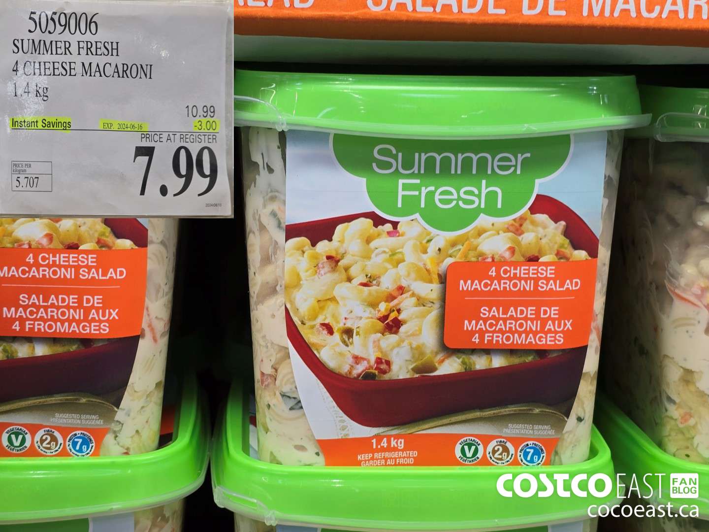 5059006 SUMMER FRESH 4 CHEESE MACARONI 1.4 KG ($3.00 INSTANT SAVINGS EXPIRES ON 2024-06-16) $7.99