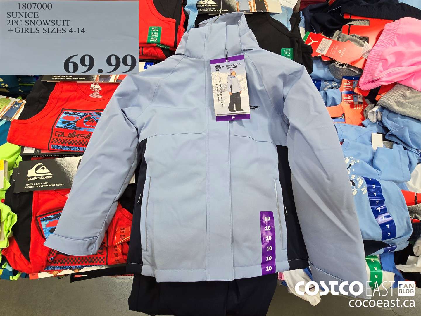 1807000 SUNICE 2PC SNOWSUIT +GIRLS SIZES 4-14 $69.99