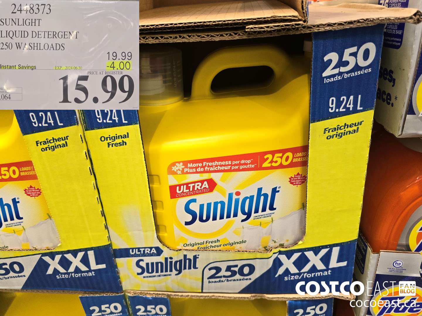 2448373 SUNLIGHT LIQUID DETERGENT 250 wash loads ($4.00 INSTANT SAVINGS EXPIRES ON 2024-06-30) $15.99