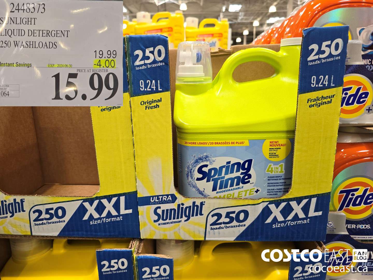 2448373 SUNLIGHT LIQUID DETERGENT 250 wash loads ($4.00 INSTANT SAVINGS EXPIRES ON 2024-06-30) $15.99