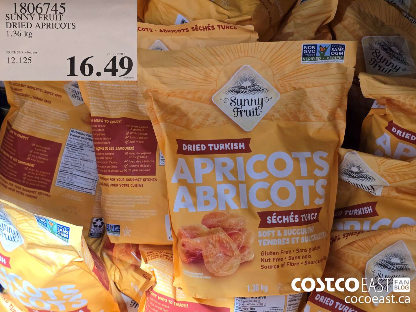 1806745 SUNNY FRUIT DRIED APRICOTS 1.36 kg $16.49