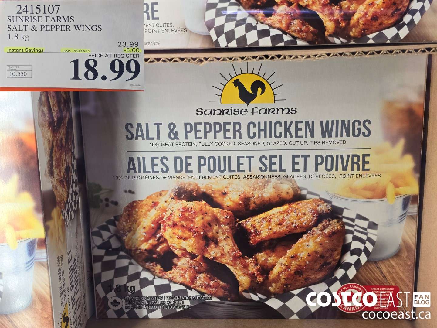 2415107 SUNRISE FARMS SALT & PEPPER WINGS 1.8KG ($5.00 INSTANT SAVINGS EXPIRES ON 2024-06-16) $18.99