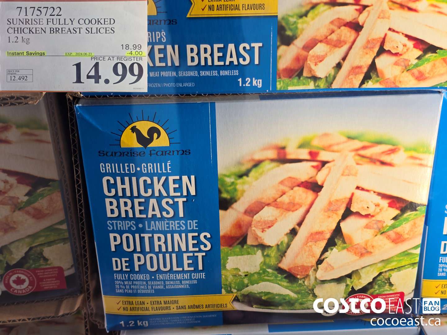 7175722 SUNRISE FULLY COOKED CHICKEN BREAST SLICES 1.2 kg ($4.00 INSTANT SAVINGS EXPIRES ON 2024-06-23) $14.99