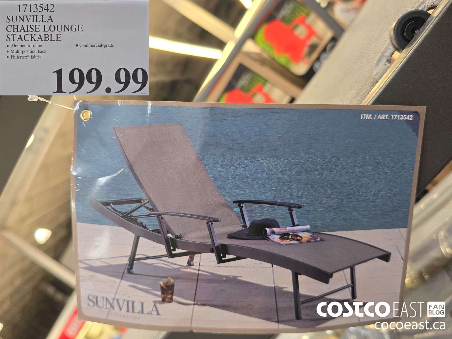 1713542 SUNVILLA CHAISE LOUNGE STACKABLE $199.99