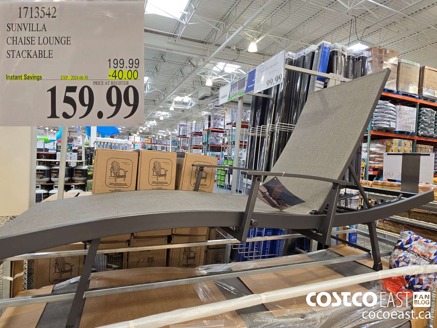 1713542 SUNVILLA CHAISE LOUNGE STACKABLE ($40.00 INSTANT SAVINGS EXPIRES ON 2024-06-30) $159.99