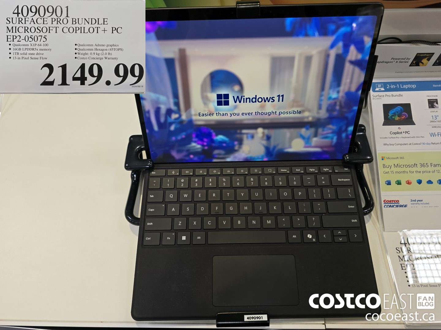 4090901 SURFACE PRO BUNDLE MICROSOFT COPILOT+ PC EP2-05075 $2149.99