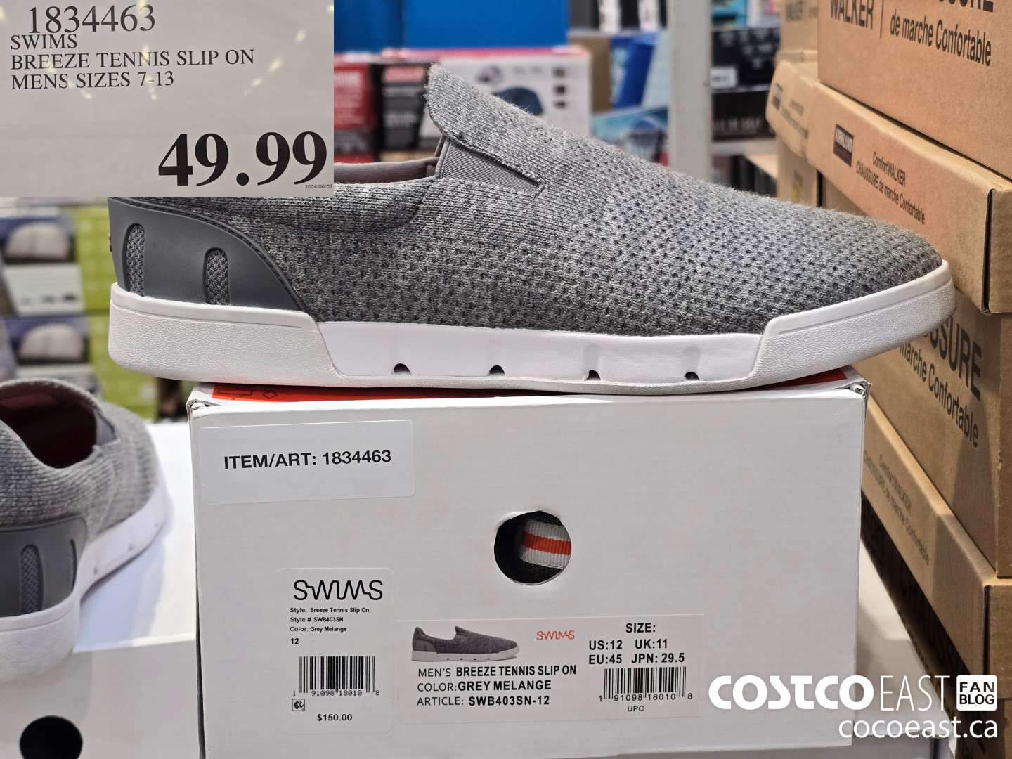 1834463 SWIMS BREEZE TENNIS SLIP ON MENS SIZES 7-13 $49.99