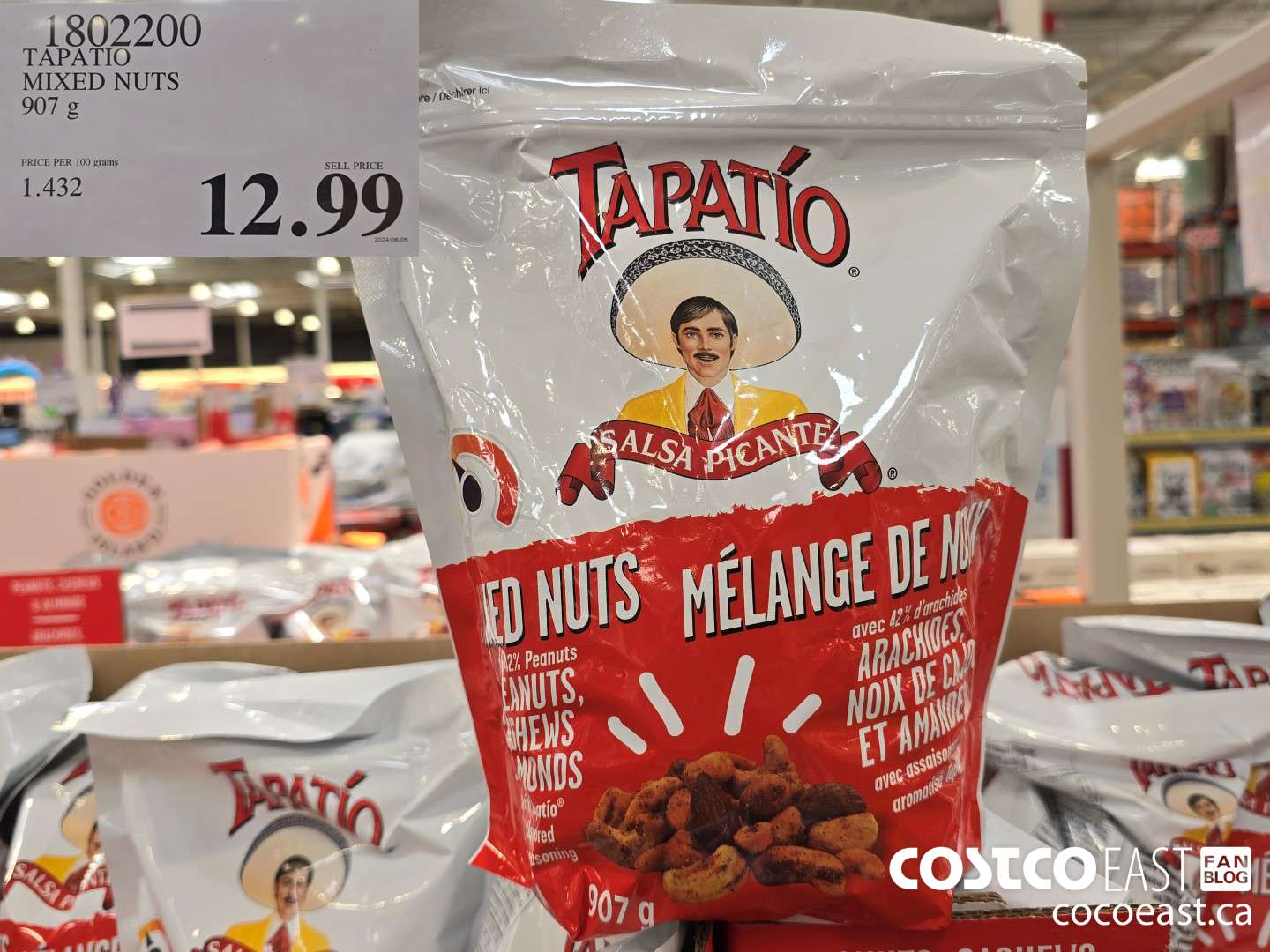 1802200 TAPATIO MIXED NUTS 907 g $12.99
