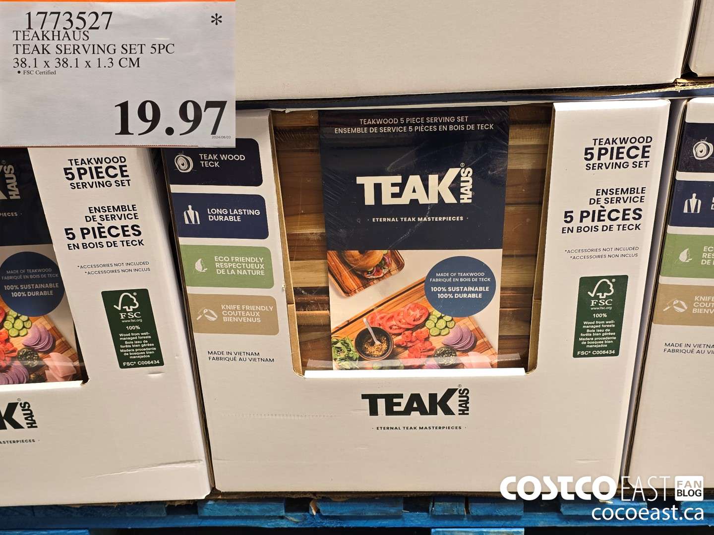 1773527 TEAKHAUS TEAK SERVING SET 5PC 38.1