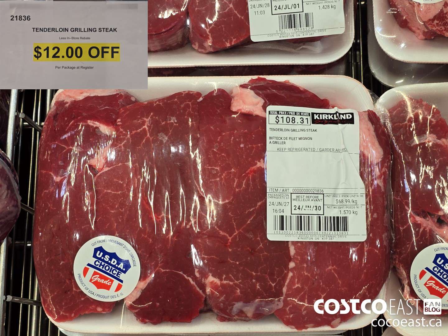 21836 TENDERLOIN GRILLING STEAK ($12.00 INSTANT SAVINGS)