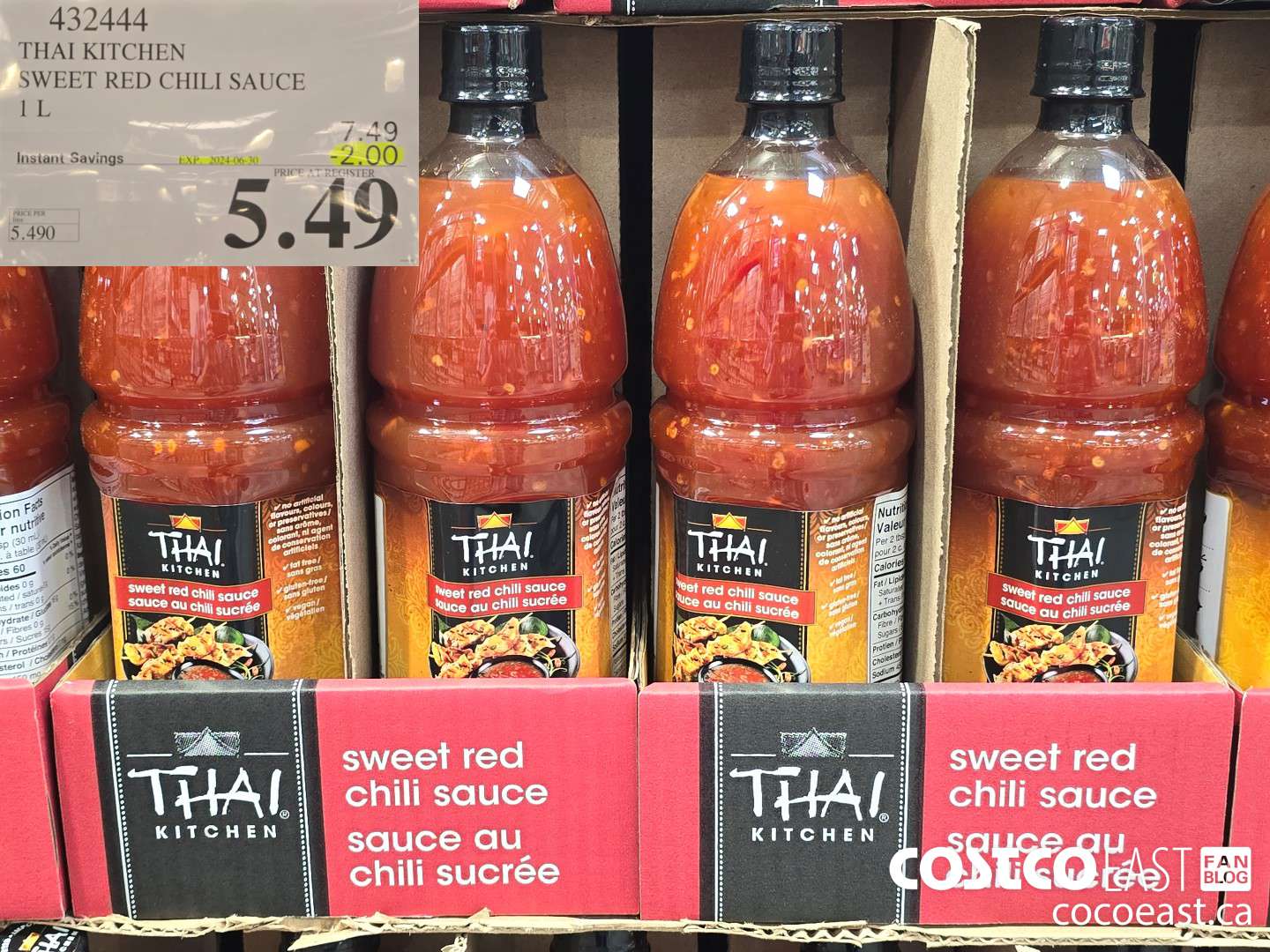 432444 THAI KITCHEN SWEET RED CHILI SAUCE 1 L ($2.00 INSTANT SAVINGS EXPIRES ON 2024-06-30) $5.49