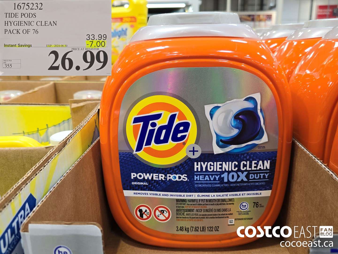 1675232 TIDE PODS HYGIENIC CLEAN PACK OF 76 ($7.00 INSTANT SAVINGS EXPIRES ON 2024-06-30) $26.99