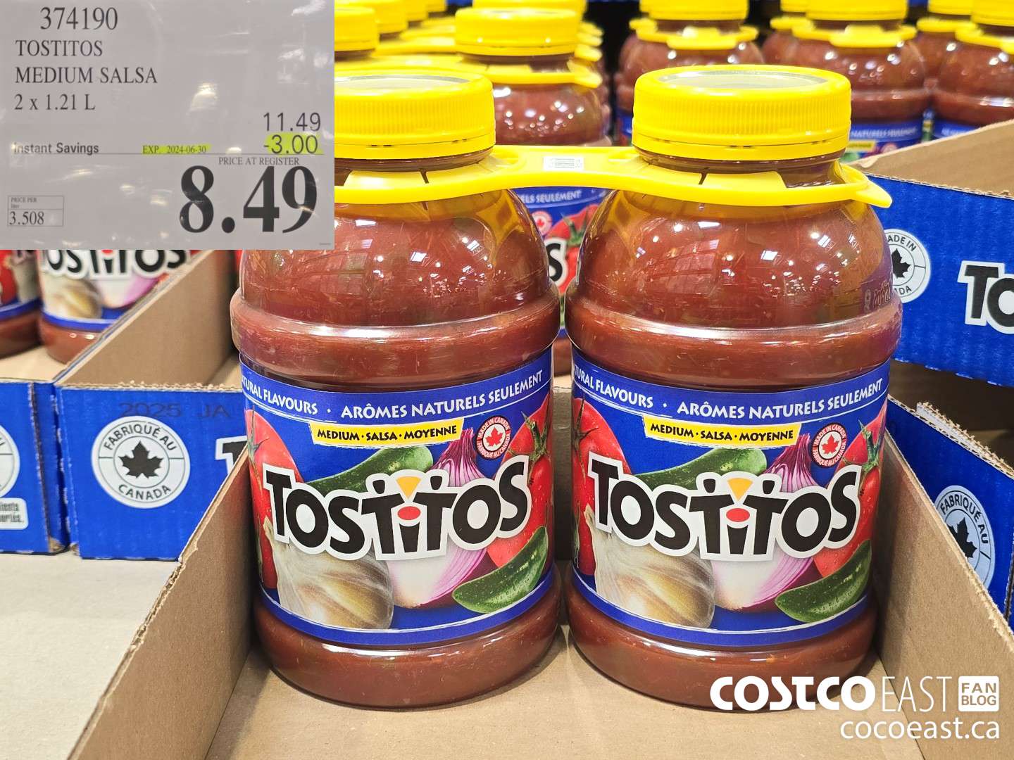 374190 TOSTITOS MEDIUM SALSA 2 X 1.21 L ($3.00 INSTANT SAVINGS EXPIRES ON 2024-06-30) $8.49