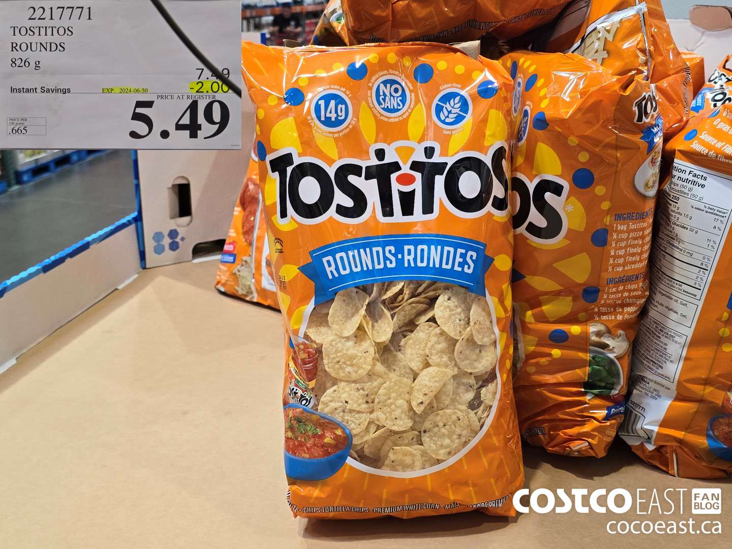 2217771 TOSTITOS ROUNDS 826 g 224-06-30 ($2.00 INSTANT SAVINGS EXPIRES ON 2024-06-30) $5.49