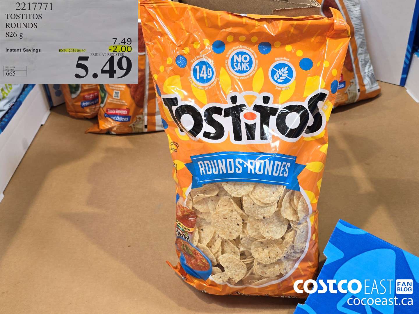 2217771 TOSTITOS ROUNDS 826 g ($2.00 INSTANT SAVINGS EXPIRES ON 2024-06-30) $5.49