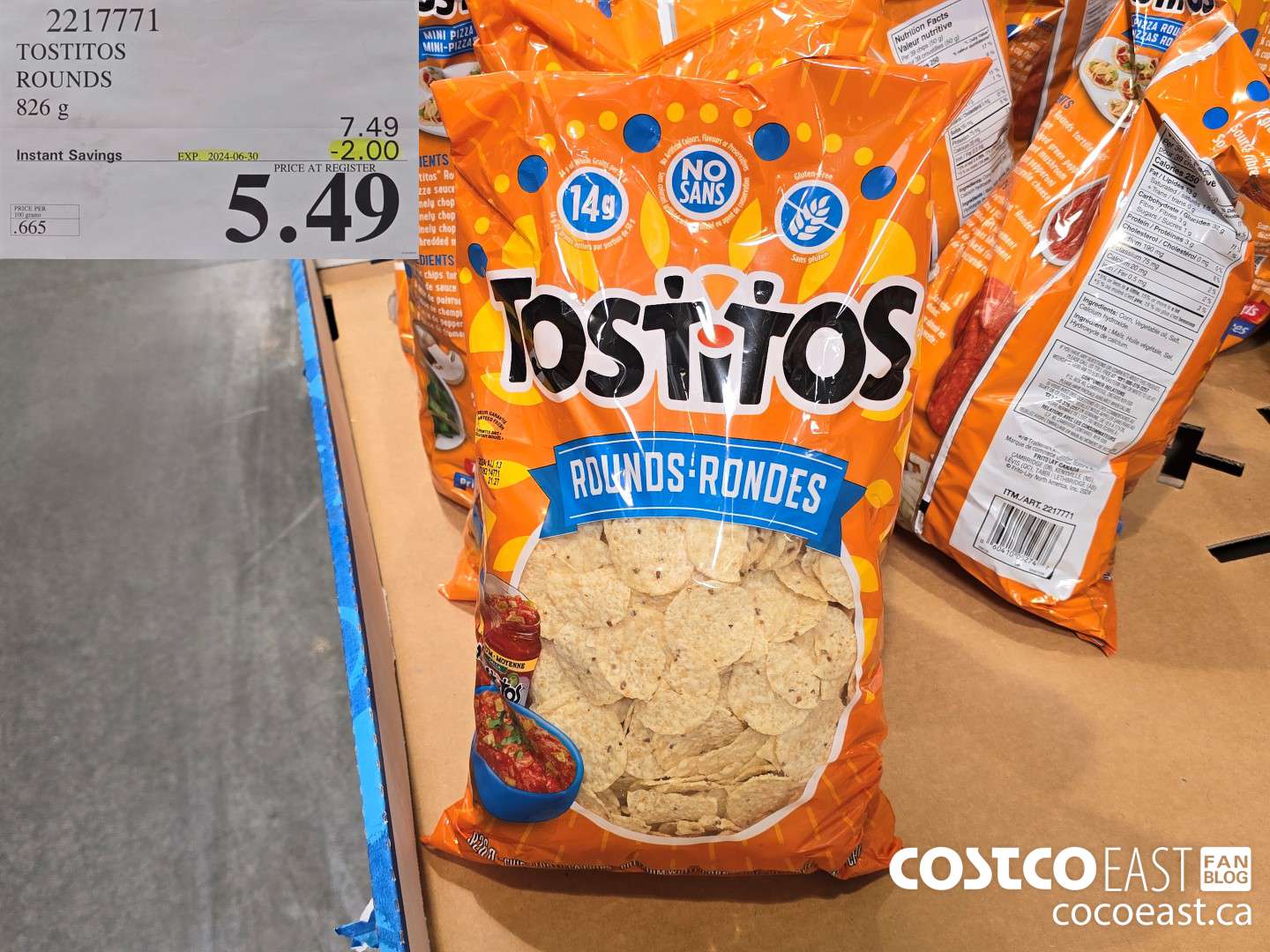 2217771 TOSTITOS ROUNDS 826 g ($2.00 INSTANT SAVINGS EXPIRES ON 2024-06-30) $5.49