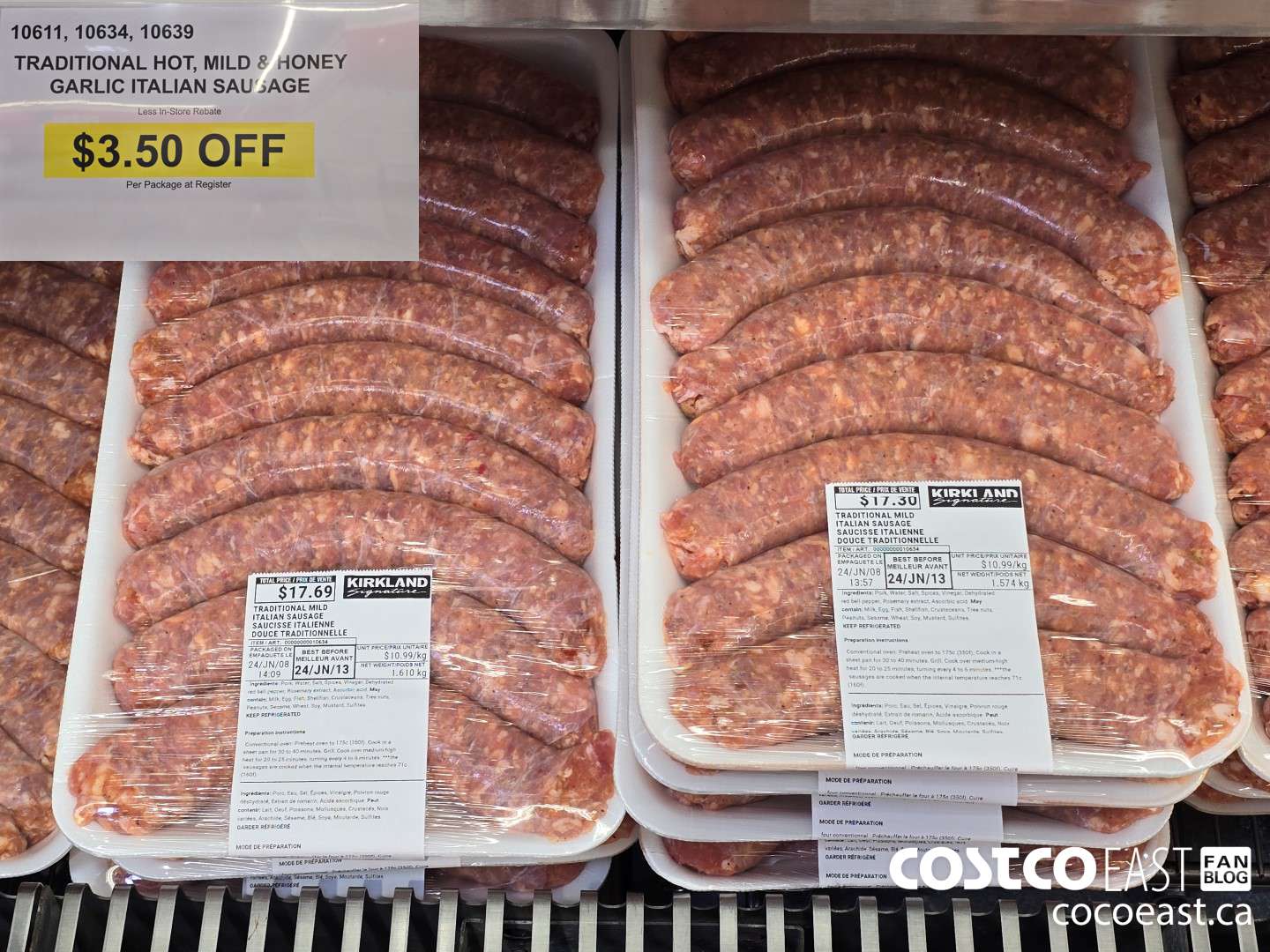 10611 TRADITIONAL MILD & HOT ITALIAN SAUSAGE ($3.50 INSTANT SAVINGS)