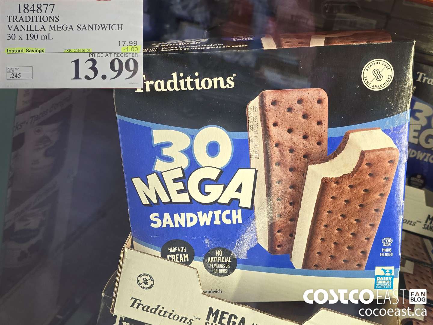 184877 TRADITIONS VANILLA MEGA SANDWICH 30 X 190 ML ($4.00 INSTANT SAVINGS EXPIRES ON 2024-06-09) $13.99