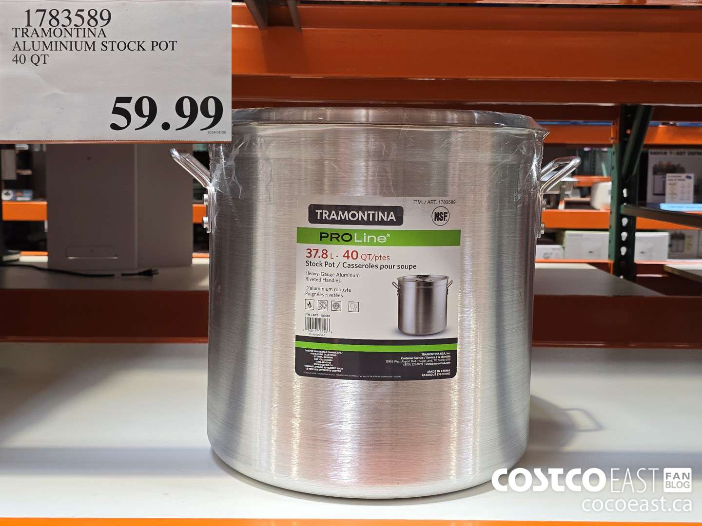 1783589 TRAMONTINA ALUMINIUM STOCK POT 40 QT $59.99