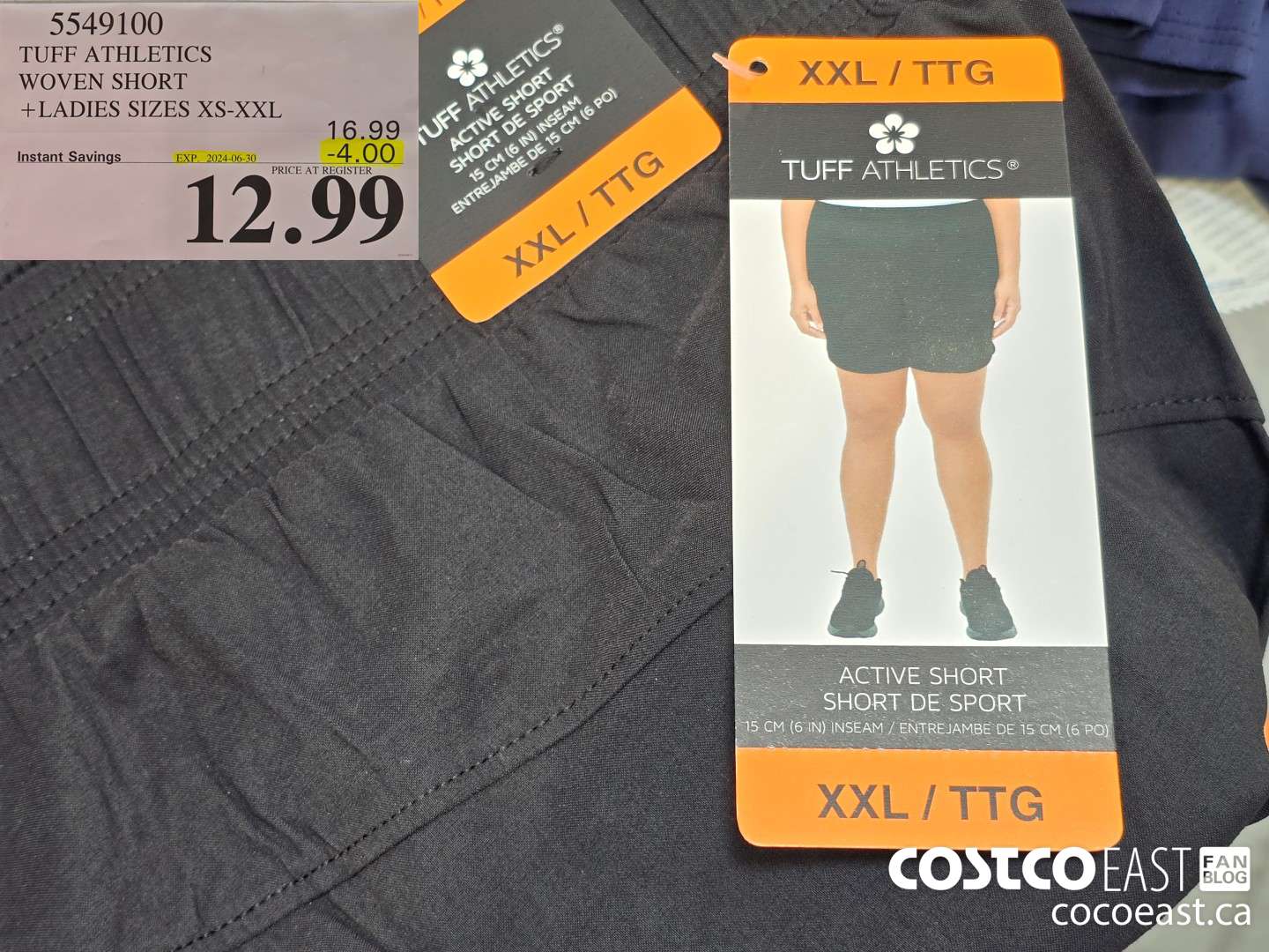 5549100 TUFF ATHLETICS WOVEN SHORT +LADIES SIZES XS-XXL ($4.00 INSTANT SAVINGS EXPIRES ON 2024-06-30) $12.99