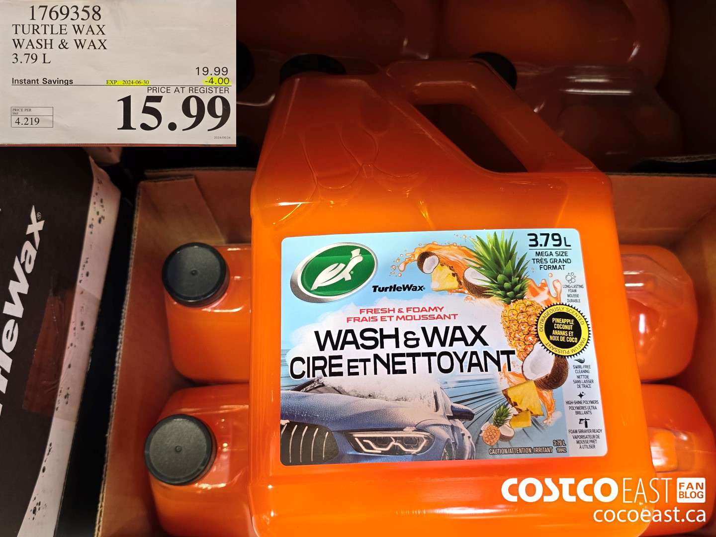 1769358 TURTLE WAX WASH & WAX 3.78L ($4.00 INSTANT SAVINGS EXPIRES ON 2024-06-30) $15.99