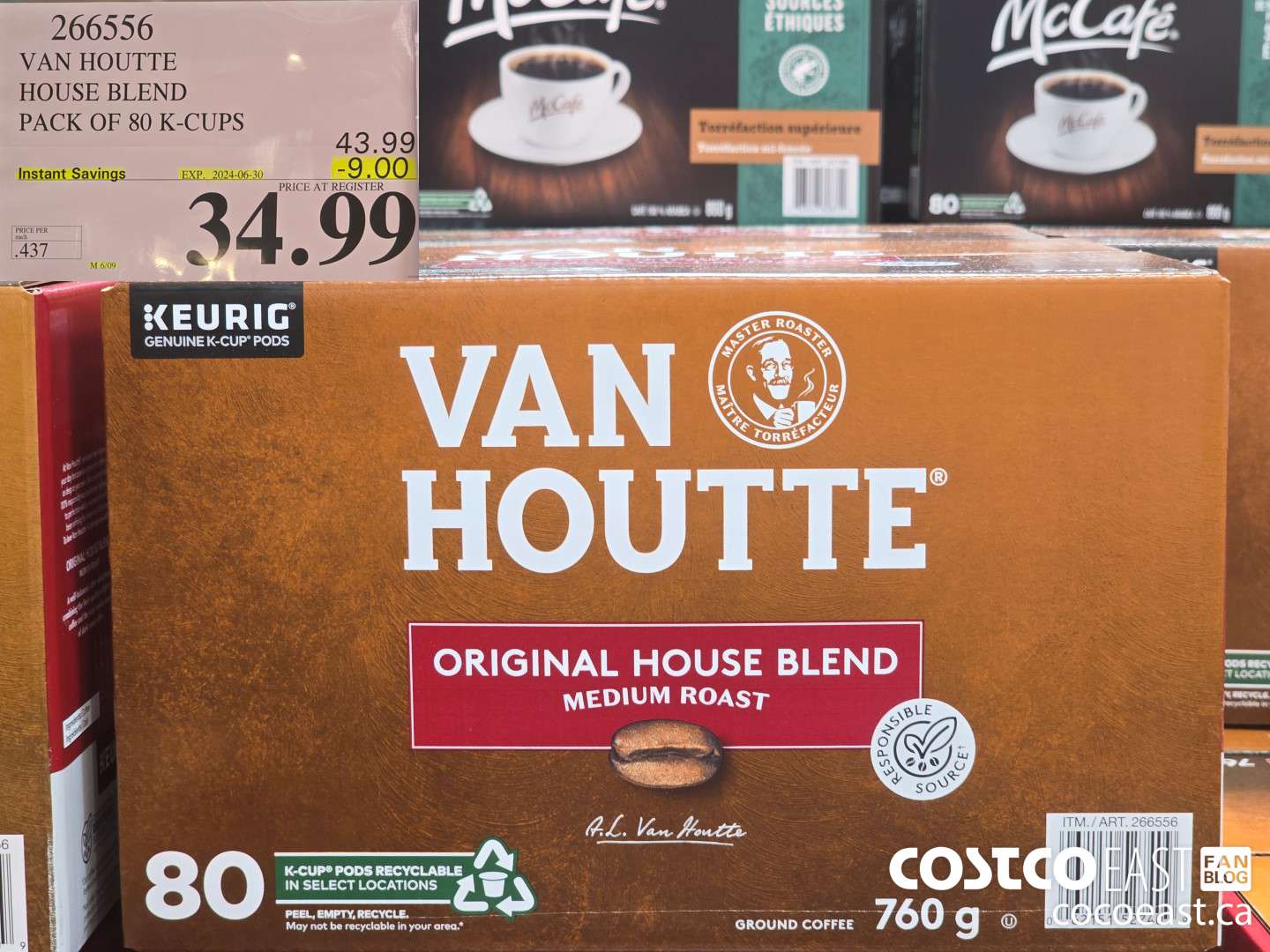 266556 VAN HOUTTE HOUSE BLEND PACK OF 80 K-CUPS ($9.00 INSTANT SAVINGS EXPIRES ON 2024-06-30) $34.99