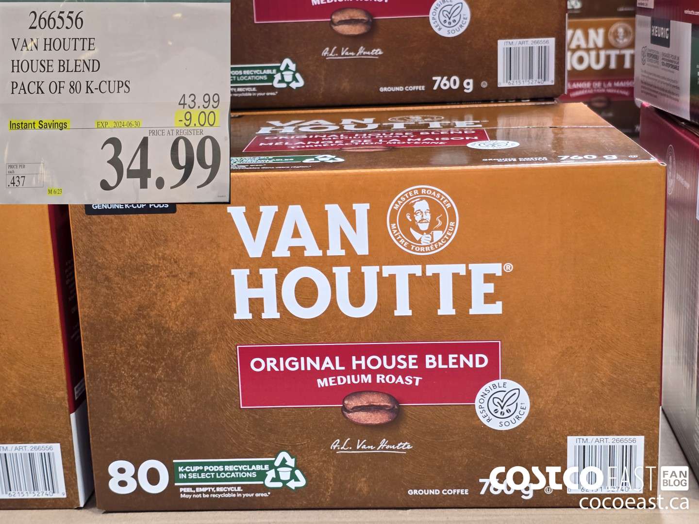 266556 VAN HOUTTE HOUSE BLEND PACK OF 80 K-CUPS ($9.00 INSTANT SAVINGS EXPIRES ON 2024-06-30) $34.99