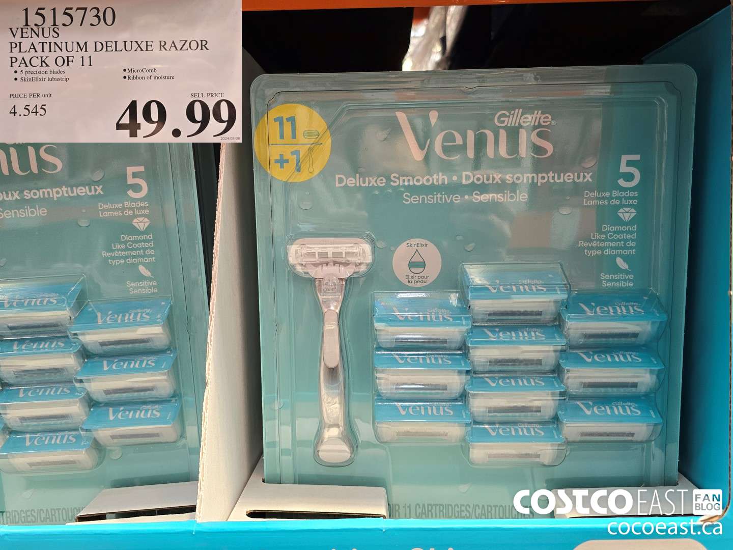 1515730 VENUS PLATINUM DELUXE RAZOR + 11 CARTRIDGES $49.99