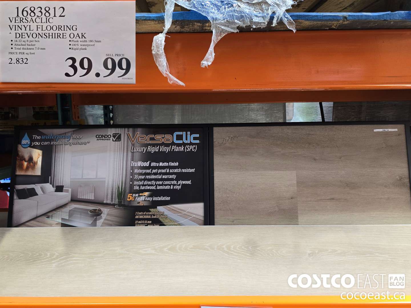 1683812 VERSACLIC VINYL FLOORING DEVON SHIRE OAK $39.99