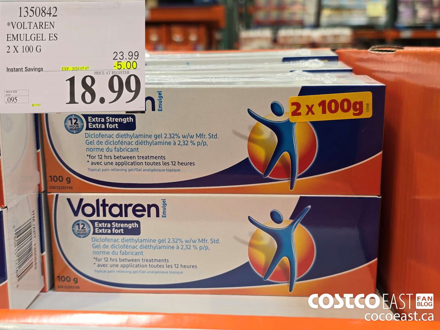 1350842 VOLTAREN EMULGEL ES 2 X 100 G ($5.00 INSTANT SAVINGS EXPIRES ON 2024-07-07) $18.99
