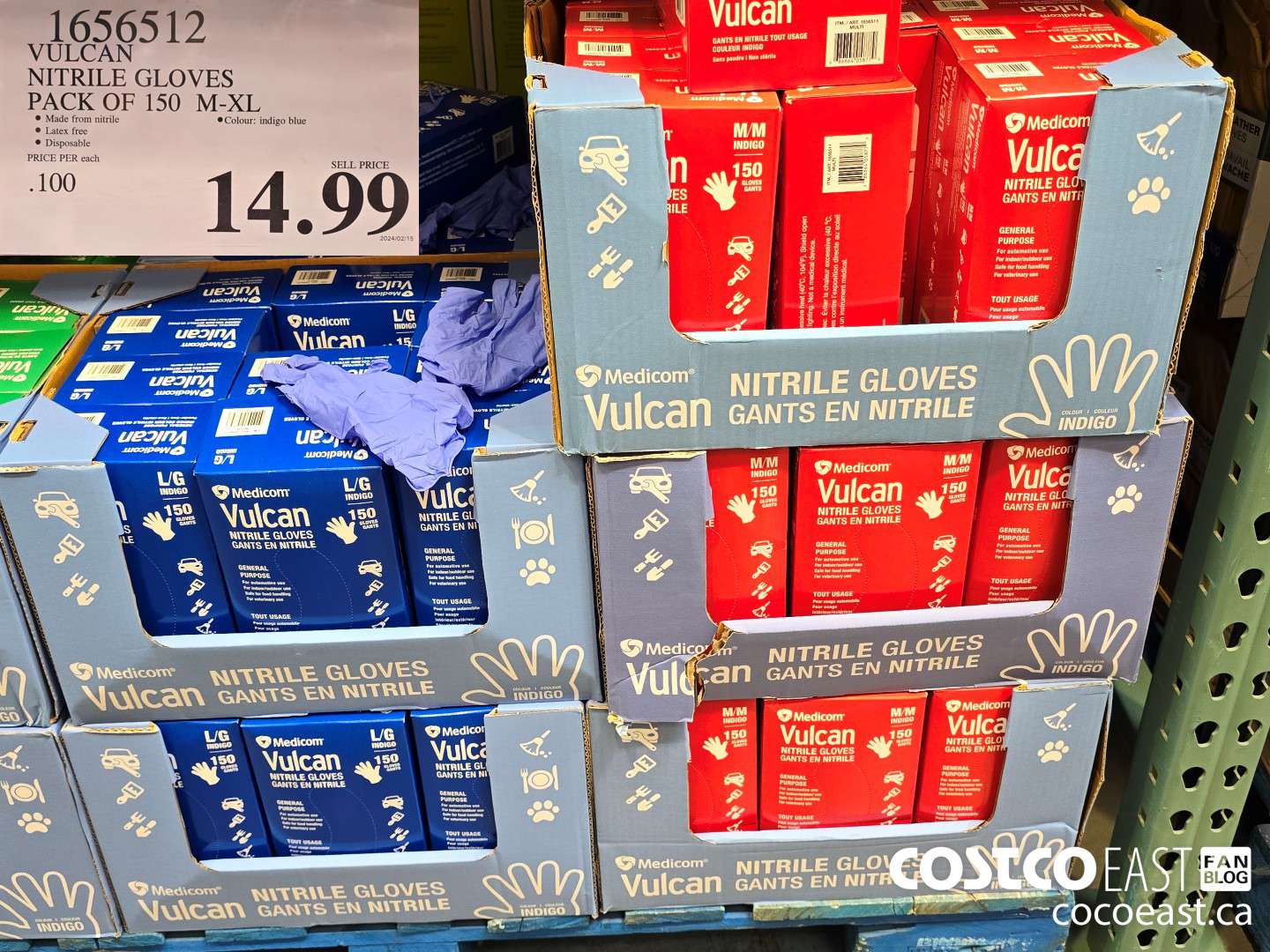 1656512 VULCAN NITRILE GLOVES PACK OF 150 M- XL $14.99