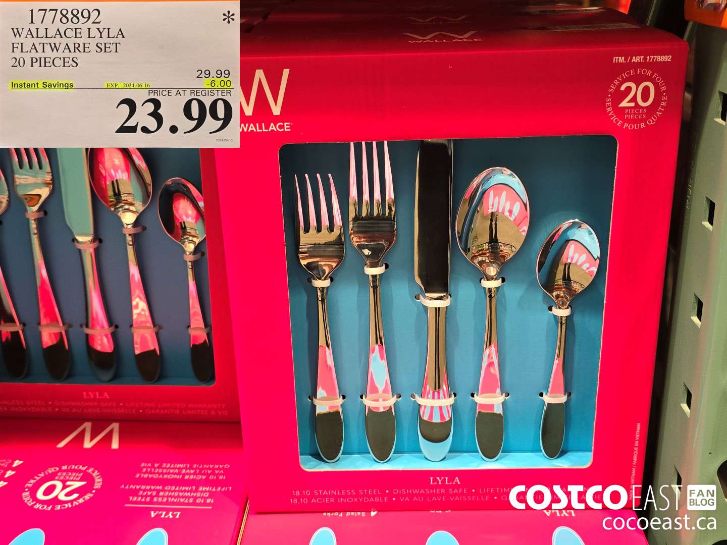 1778892 WALLACE LYLA FLATWARE SET 20 PIECES ($6.00 INSTANT SAVINGS EXPIRES ON 2024-06-16) $23.99