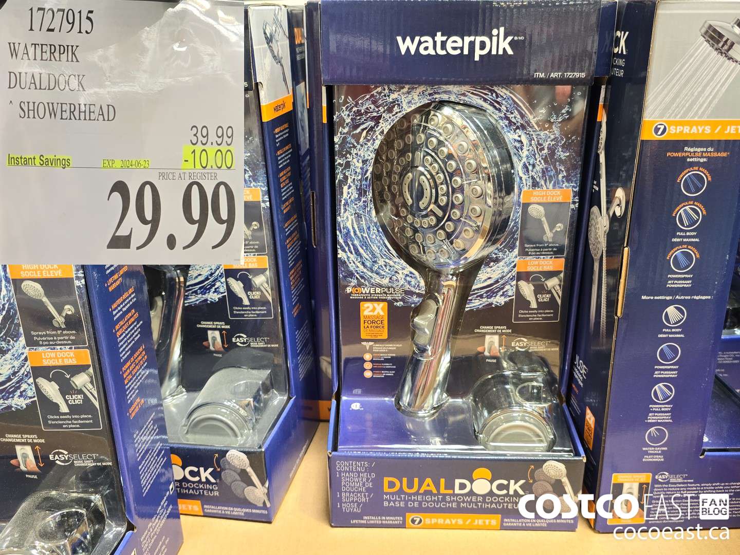 1727915 WATERPIK DUALDOCK SHOWERHEAD ($10.00 INSTANT SAVINGS EXPIRES ON 2024-06-23) $29.99