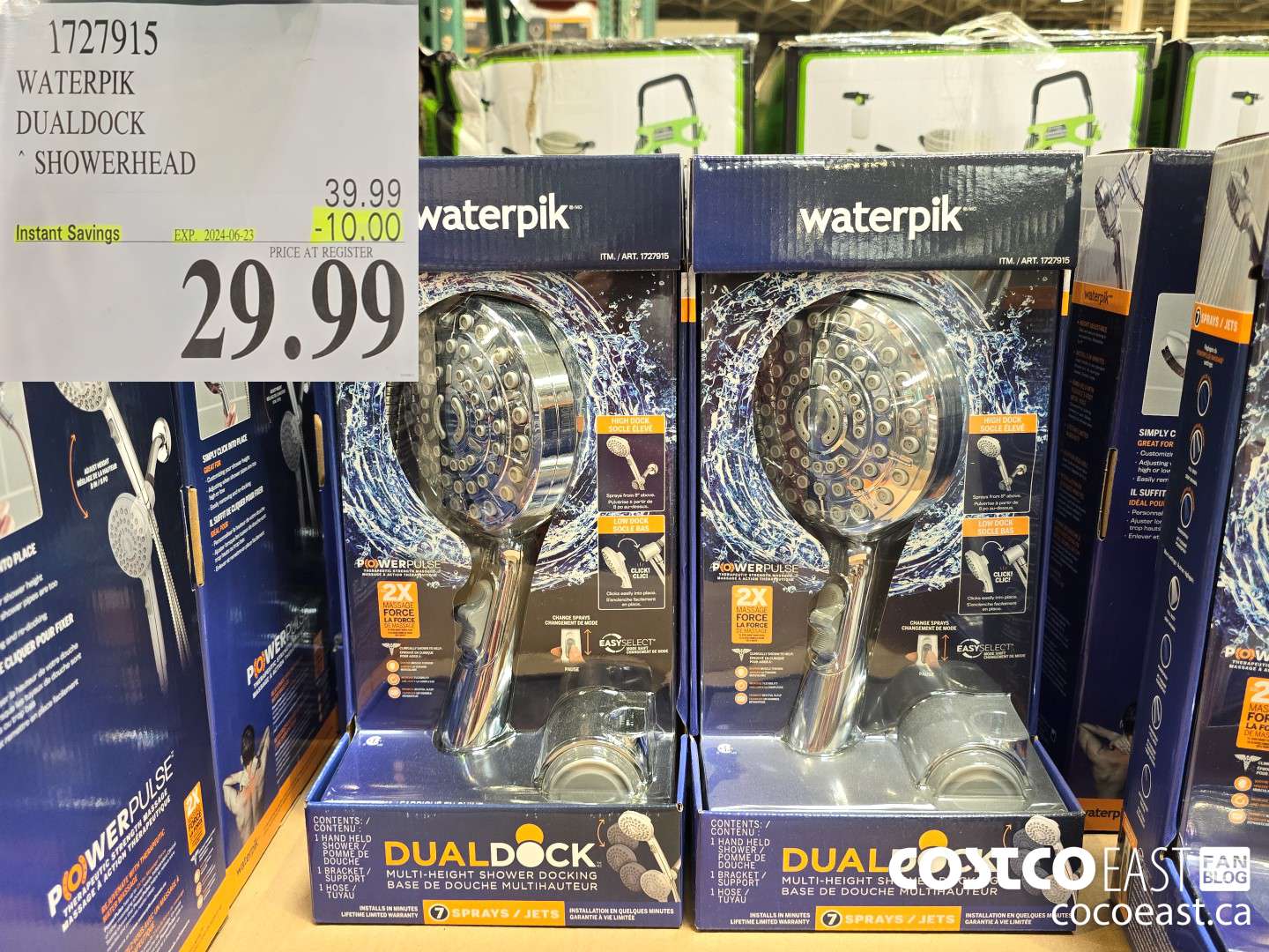 1727915 WATERPIK DUALDOCK SHOWERHEAD ($10.00 INSTANT SAVINGS EXPIRES ON 2024-06-23) $29.99