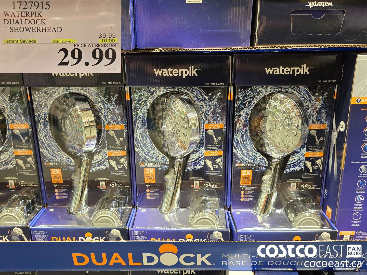 1727915 WATERPIK DUALDOCK SHOWERHEAD ($10.00 INSTANT SAVINGS EXPIRES ON 2024-06-30) $29.99