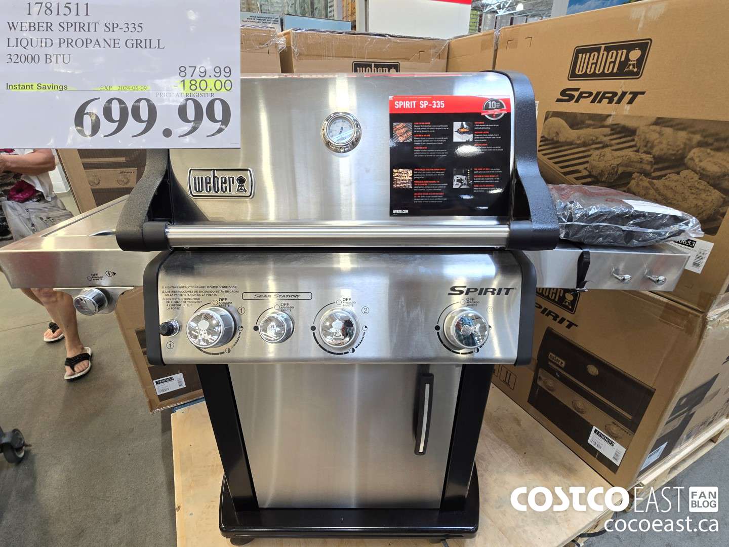 1781511 WEBER SPIRIT SP-335 LIQUID PROPANE GRILL 32000 BTU ($180.00 INSTANT SAVINGS EXPIRES ON 2024-06-09) $699.99