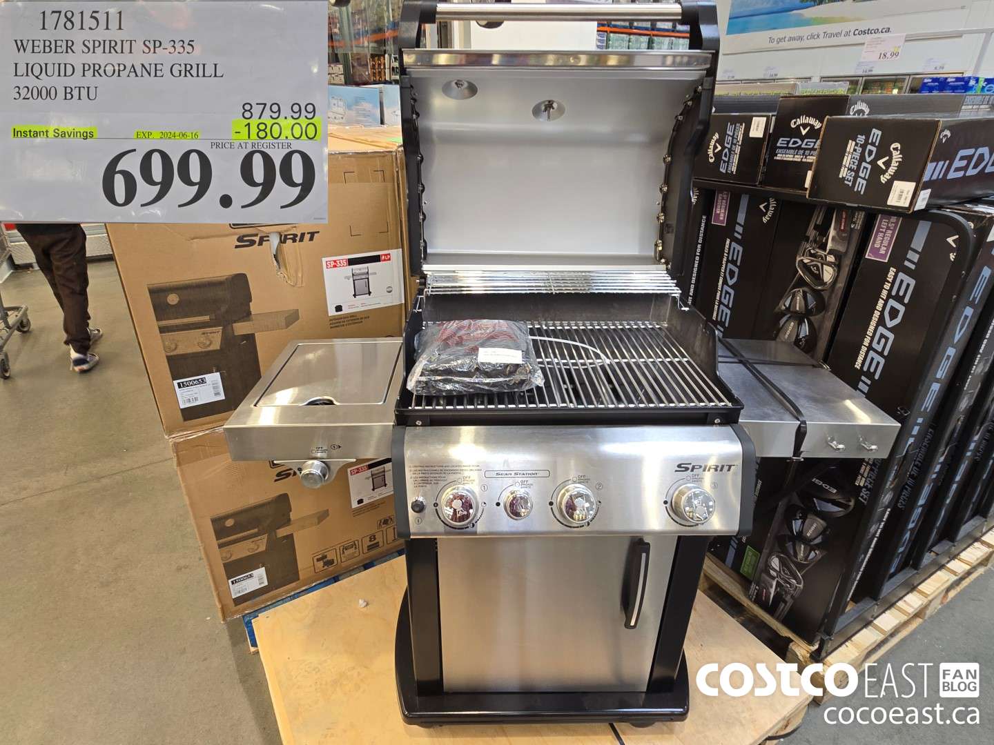 1781511 WEBER SPIRIT SP-335 LIQUID PROPANE GRILL 32000 BTU ($180.00 INSTANT SAVINGS EXPIRES ON 2024-06-09) $699.99