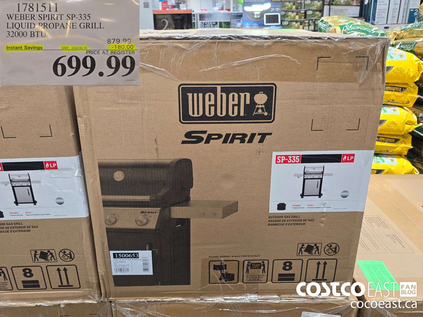 1781511 WEBER SPIRIT SP-335 LIQUID PROPANE GRILL 32000 BTU ($180.00 INSTANT SAVINGS EXPIRES ON 2024-06-16) $699.99