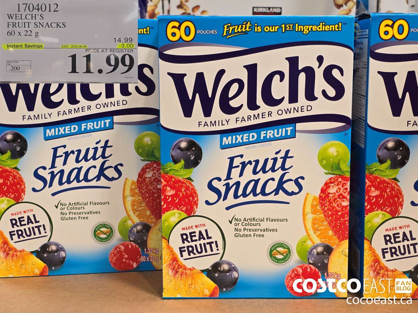 1704012 WELCH'S FRUIT SNACKS 60 X 22 G ($3.00 INSTANT SAVINGS EXPIRES ON 2024-06-09) $11.99