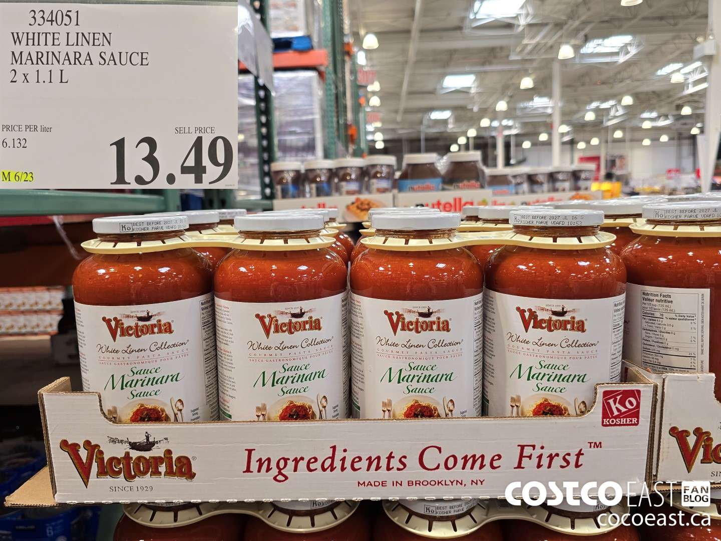 334051 WHITE LINEN MARINARA SAUCE 2 X 1.1L $13.49