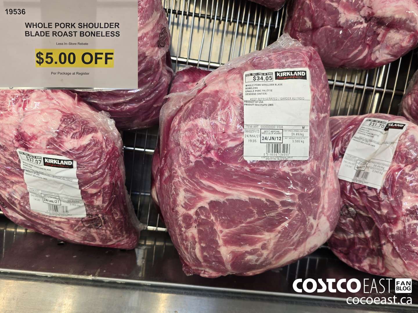 19536 WHOLE PORK SHOULDER BLADE BONELESS ($5.00 INSTANT SAVINGS)