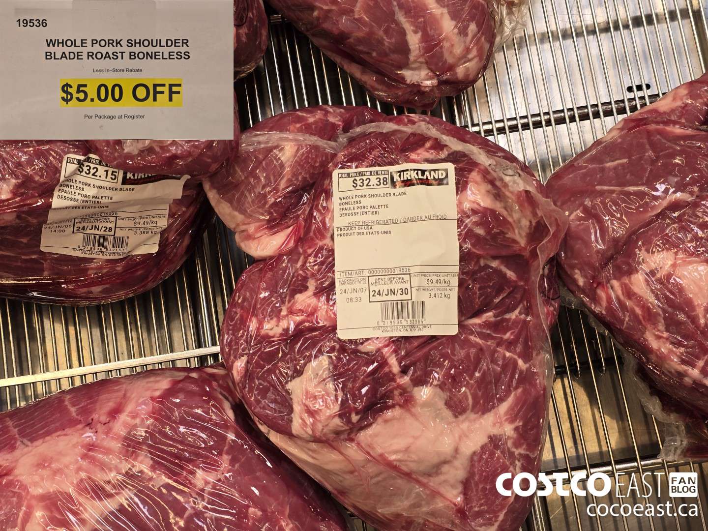 19536 WHOLE PORK SHOULDER BLADE BONELESS ($5.00 INSTANT SAVINGS)