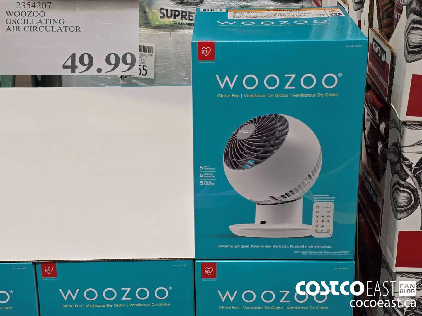 2354207 WOOZOO OSCILLATING AIR CIRCULATOR $49.99
