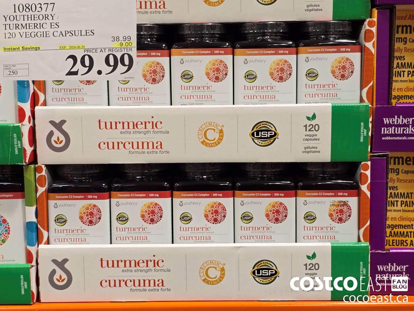 1080377 YOUTHEORY TUMERIC ES 120 VEGGIE CAPSULES ($9.00 INSTANT SAVINGS EXPIRES ON 2024-06-30) $29.99