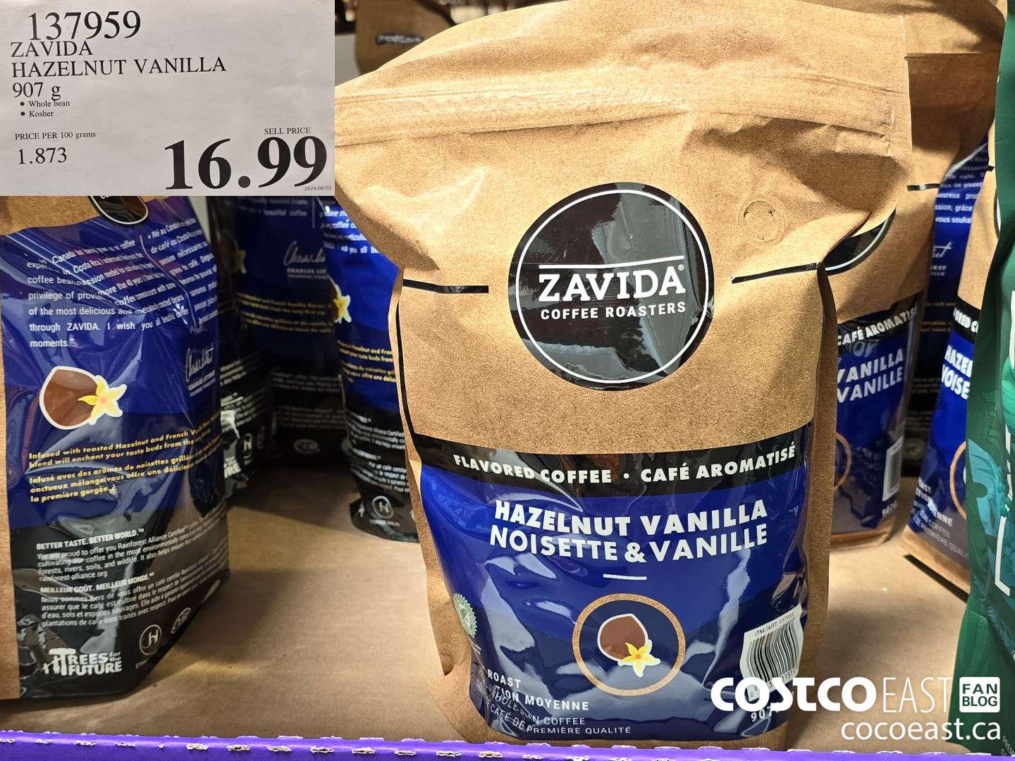 137959 ZAVIDA HAZELNUT VANILLA 907G $16.99