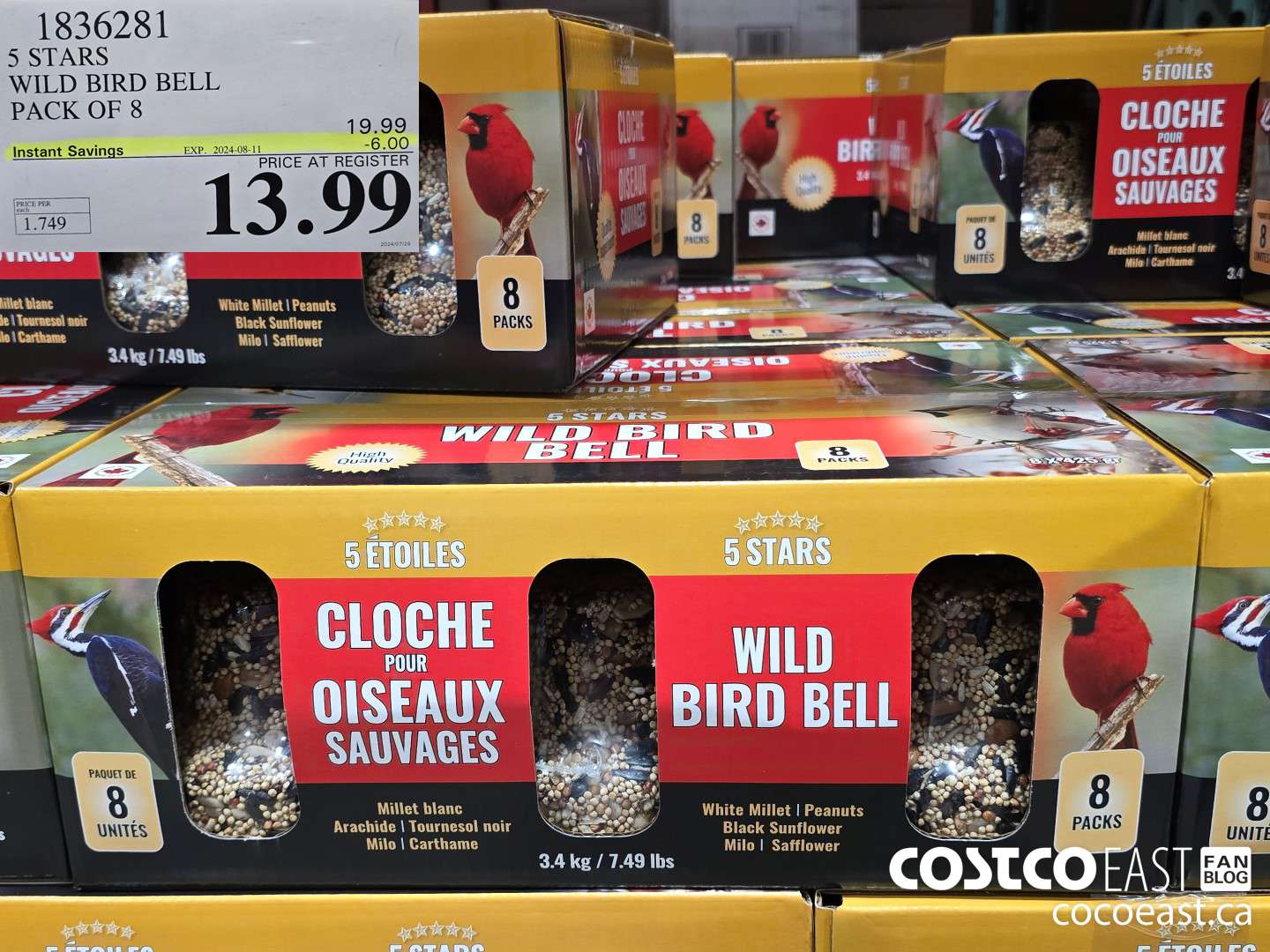 1836281 5 STARS WILD BIRD BELL PACK OF 8 ($6.00 INSTANT SAVINGS EXPIRES ON 2024-08-11) $13.99